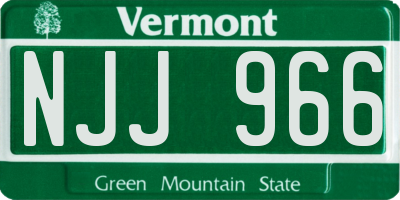 VT license plate NJJ966