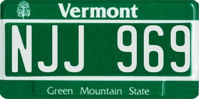 VT license plate NJJ969