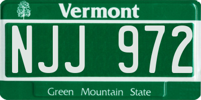 VT license plate NJJ972