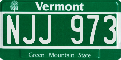 VT license plate NJJ973
