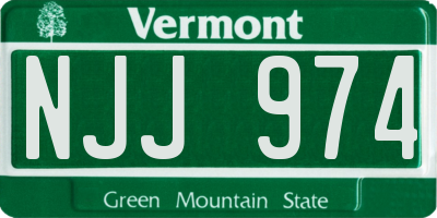 VT license plate NJJ974