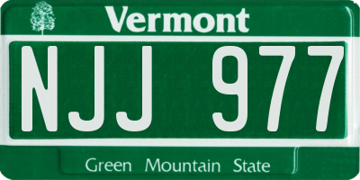 VT license plate NJJ977