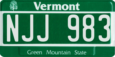 VT license plate NJJ983