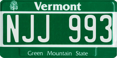 VT license plate NJJ993