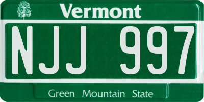 VT license plate NJJ997