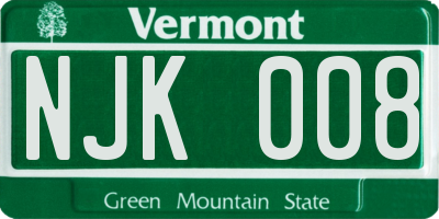 VT license plate NJK008