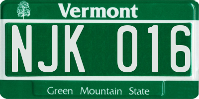 VT license plate NJK016