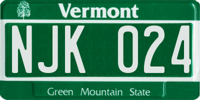 VT license plate NJK024