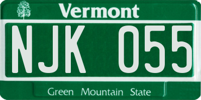 VT license plate NJK055