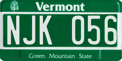 VT license plate NJK056