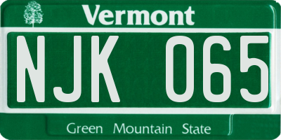 VT license plate NJK065