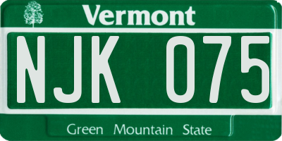 VT license plate NJK075