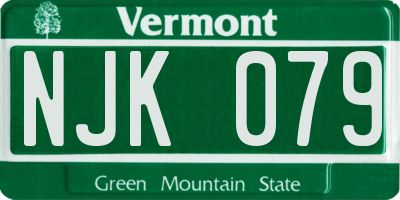 VT license plate NJK079