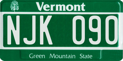 VT license plate NJK090