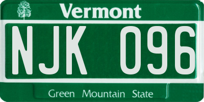 VT license plate NJK096