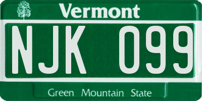 VT license plate NJK099