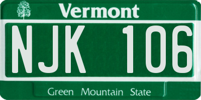 VT license plate NJK106