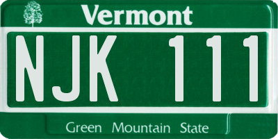 VT license plate NJK111