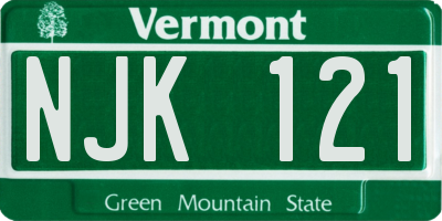 VT license plate NJK121