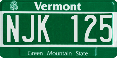 VT license plate NJK125