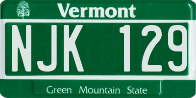 VT license plate NJK129