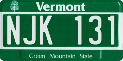 VT license plate NJK131