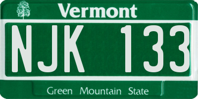 VT license plate NJK133