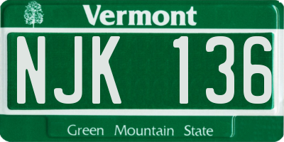 VT license plate NJK136