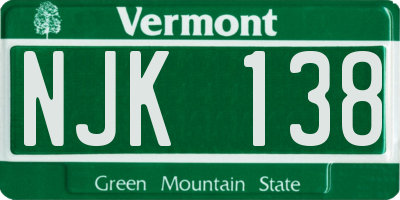 VT license plate NJK138