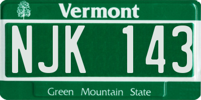 VT license plate NJK143