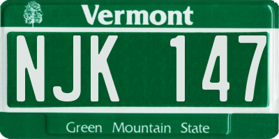 VT license plate NJK147