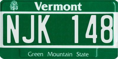 VT license plate NJK148