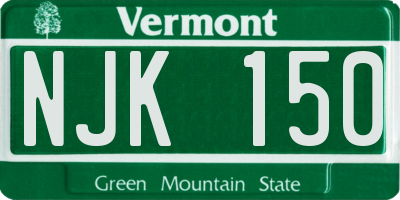 VT license plate NJK150