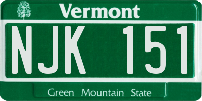 VT license plate NJK151