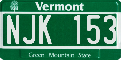 VT license plate NJK153