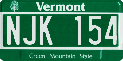 VT license plate NJK154