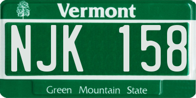 VT license plate NJK158