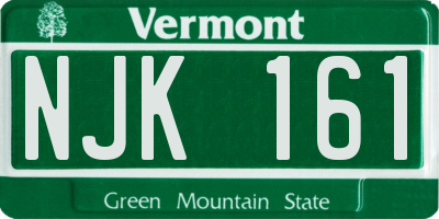 VT license plate NJK161