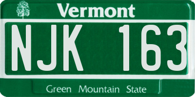 VT license plate NJK163