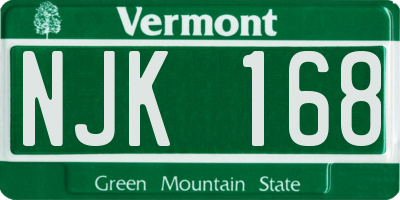 VT license plate NJK168