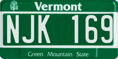 VT license plate NJK169