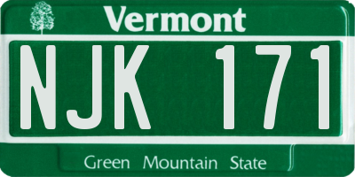 VT license plate NJK171