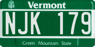 VT license plate NJK179