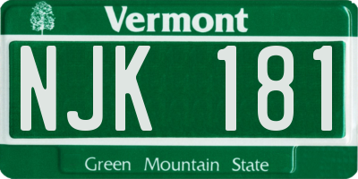 VT license plate NJK181