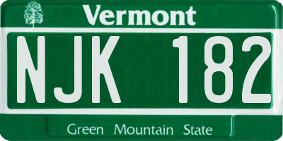 VT license plate NJK182