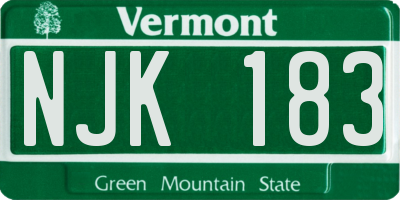 VT license plate NJK183