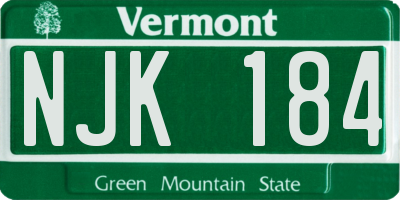 VT license plate NJK184