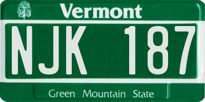 VT license plate NJK187