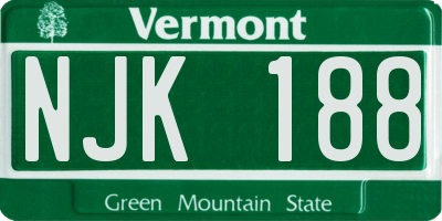 VT license plate NJK188