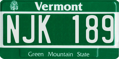 VT license plate NJK189